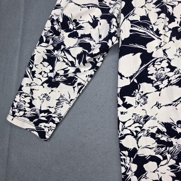 Talbots Shirt Womens 2X Petite Blue White Floral V Neck Surplice Wrap 3/4 Sleeve - Picture 6 of 12